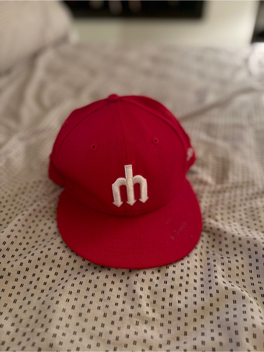 Mariners New Era Red Baseball Cap with White Trident Logo